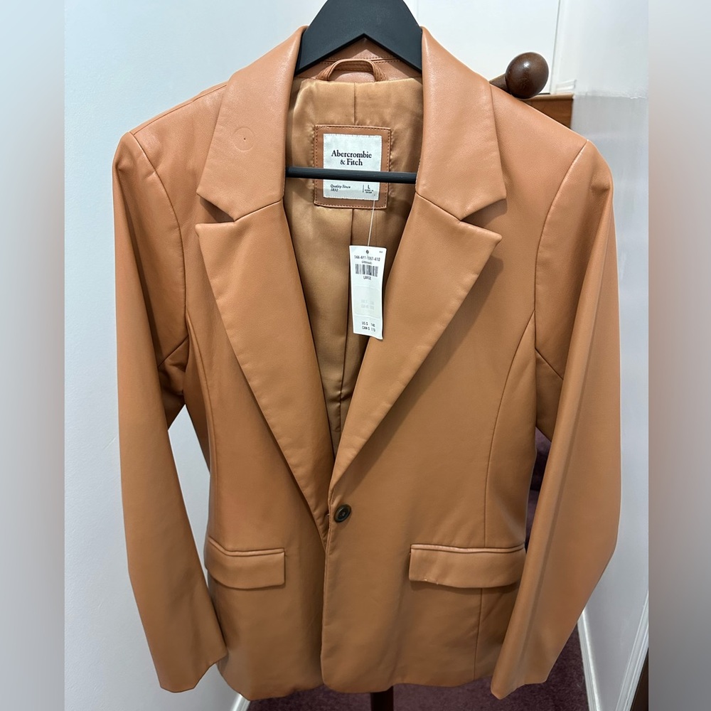 A&F Vegan Leather Blazer